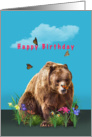 Birthday, Bear, Butterflies, and Flowers card