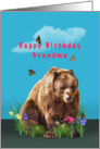 Birthday, Grandma, Bear, Butterflies, and Flowers card