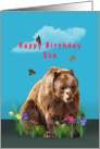 Birthday, Son, Bear, Butterflies, and Flowers card