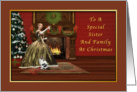 Christmas, Sister and Family, Vintage, Woman Raising Glass in Toast card