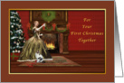 Christmas, First Christmas Together, Vintage, Fireplace, Tree card