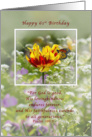 Birthday, 61st, Tulip and Butterfly, Religious card