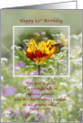 Birthday, 53rd, Tulip and Butterfly, Religious card