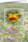 Birthday, 41st, Tulip and Butterfly, Religious card