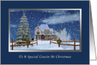 Christmas, Cousin, Winter Scene card