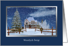 Christmas, Polish, Wesolych Swiat, Winter Scene card