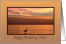 Birthday, Niece, Ocean Sunset with Birds card