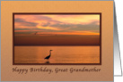 Birthday, Great Grandmother, Ocean Sunset with Birds card