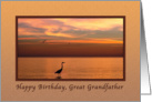 Birthday, Great Grandfather, Ocean Sunset with Birds card