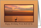 Birthday, From Both of Us, Ocean Sunset with Birds card