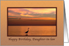 Birthday, Daughter-in-law, Ocean Sunset with Birds card