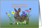 Easter, Granddaughter, Bunny, Eggs, and Spring Flowers card
