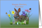 Easter, Teacher, Bunny, Eggs, and Spring Flowers card