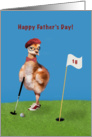 Father’s Day, Humorous Bird Playing Golf card
