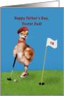 Father’s Day, Foster Dad, Humorous Bird Playing Golf card