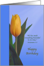 Birthday, Golden Tulip Flower, Religious card