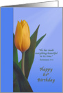 Birthday, 81st, Golden Tulip Flower, Religious card