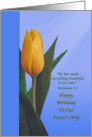 Birthday, Pastor’s Wife, Tulip Flower, Religious card