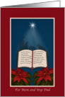 Mom and Step Dad, Open Bible Christmas Message card