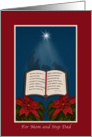 Mom and Step Dad, Open Bible Christmas Message card
