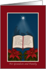 Grandson and Family, Open Bible Christmas Message card