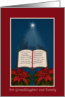 Granddaughter and Family, Open Bible Christmas Message card