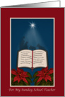 Sunday School Teacher, Open Bible Christmas Message card