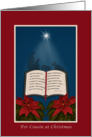 Cousin, Open Bible Christmas Message card