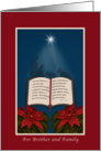 Brother and Family, Open Bible Christmas Message card