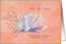 Birthday, Sister, Water Lily, Religious card