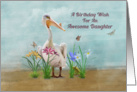 Birthday, Daughter, Pelican, Flowers and Butterflies card