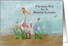 Birthday, Grandma, Pelican, Flowers and Butterflies card