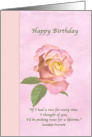 Birthday, Pink and Yellow Peace Rose card