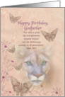 Birthday, Godfather, Cougar and Butterflies, Religious card