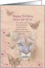 Birthday, From Group, Cougar and Butterflies, Religious card