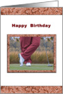 Birthday Day, Golfer Waiting to Tee Off card