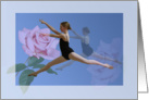 Ballerina and Rose Blank Card