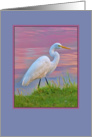 Great Egret with Purple Irises card