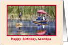 Birthday, Grandpa, Fishing, Boat, Lake card