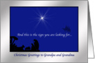 Christmas Grandpa Grandma Star and Nativity card