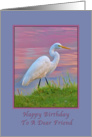 Friend’s Birthday, Great Egret at Dawn, Religious card