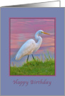 Birthday, Great Egret at Dawn, Religious card