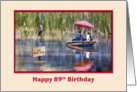 89th Birthday , Fishermen and Great Blue Heron card