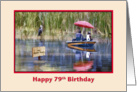79th Birthday, Fishermen and Great Blue Heron card