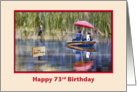 73rd Birthday, Fishermen and Great Blue Heron card