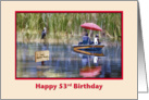 53rd Birthday Card with Fishermen and Great Blue Heron card