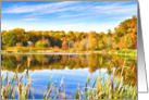 Thanksgiving, Autumn Leaves, Lake Reflections card