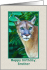 Birthday Wishes, Brother, Cougar in the Jungle card
