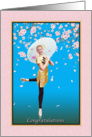Congratulations, Dance Recital, Ballerina, Cherry Blossoms card