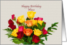 Birthday, Niece, Bouquet of Roses card